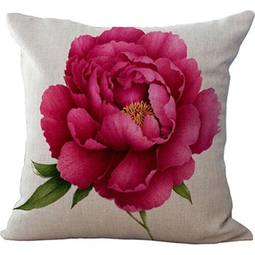 Vintage Floral/Flower flax Decorative Throw Pillow Case Cushion Cover Home Sofa Decorative rose