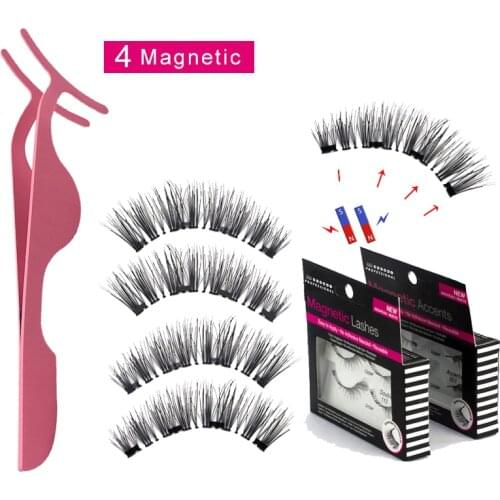 Xinleyong Magnetic eyelashes with 4 magnets false eyelashes natural look eyelashes magnet lashes with eyelashes