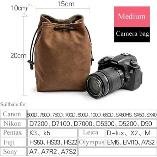 Camera Retro Protector Case Soft Bag Pouch for Canon 800D 760D 750D 700D 600D Nikon D7200 5300 D90 Sony A7 A7RII A7SII A7III