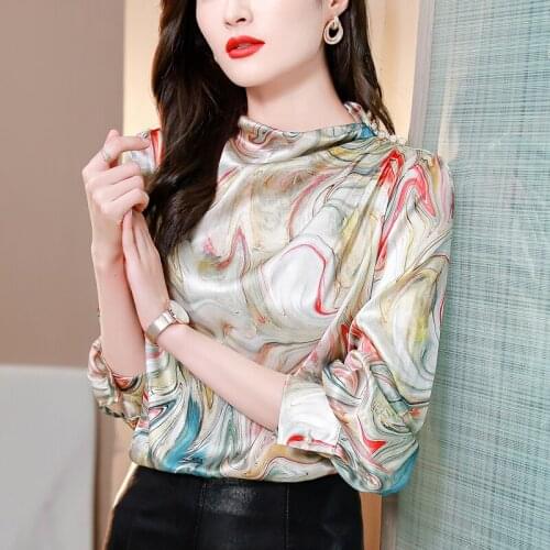 Women blusas y camisas 2021 Spring Plus Size Printed OL Blouses Elegant Casual Vintage Harajuku Tops New Sexy Tees 9226