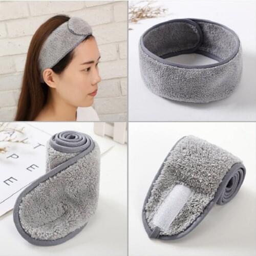 1 Pc Eyelashe Extension Spa Facial Headband Make Up Wrap Head Terry Cloth Headband Stretch Towel with Magic Tape Makeup Hairband