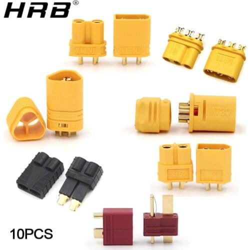 10PCS Amass T XT60 XT30U MR30 MR60 MT30 MT60 Deans Male Female Connector Plug Brass Copper Accessories For RC Lipo Battery Parts