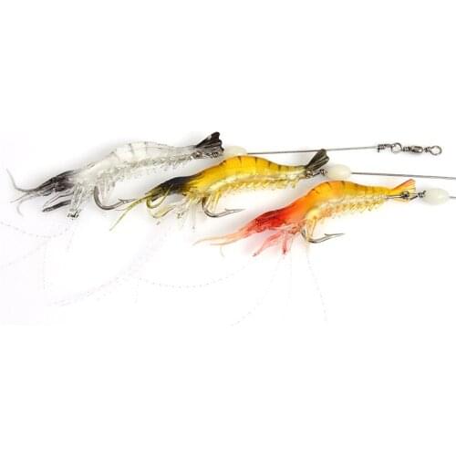 2pcs/lot Night Luminous Soft Shrimp Bait 3D Bass Bait Fishing Gear leurre peche worm Cuttlefish Octopus Lures Bionic Bait