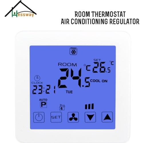 2p 4p EU smart room Touch screen thermostat programmable with cooling,heating,ventilation