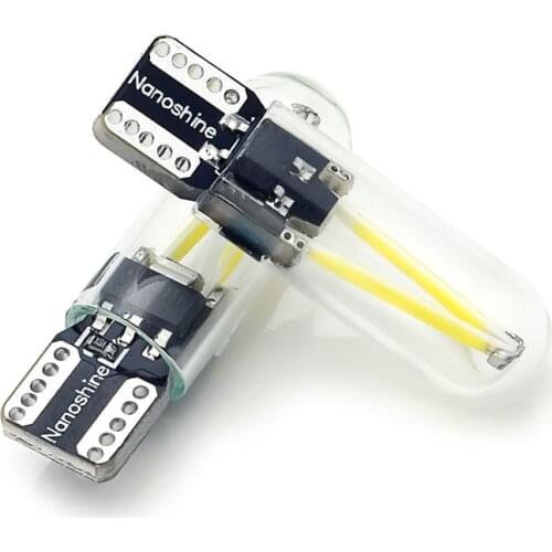 2x LED t10 w5w motorcylce light led filament car motor scooter clearance license plate instrument lamp parking bulb DC 12