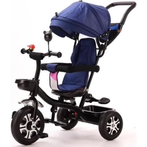 4 In 1 Infant Tricycle Folding Childrens Tricycle Lightweight Bicycle Baby Stroller With Bell Rearview Mirror Kids Bike HWC