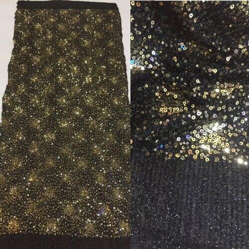 4 options latest African party lace fabric shining sequins lace fabric with embroidery for making bling bling dress FSQX072