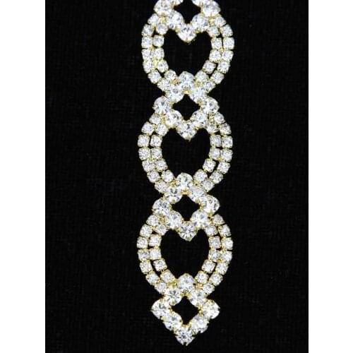 5Yards Sewing On Bling Rhinestone Applique Trim Crystal Beaded Trim Chain For Bridal Dress Hair Accessories Crafts