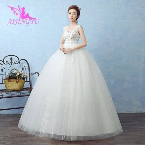 AIJINGYU 2021 luxury Customized new hot selling cheap ball gown lace up back formal bride dresses wedding dress WK643