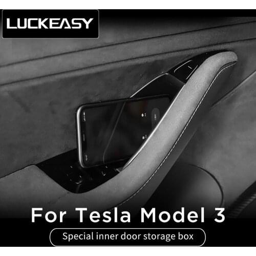 LUCKEASY Interior modification car door Storage accessories for Tesla Model3 2017-2020 car special inner door storage box