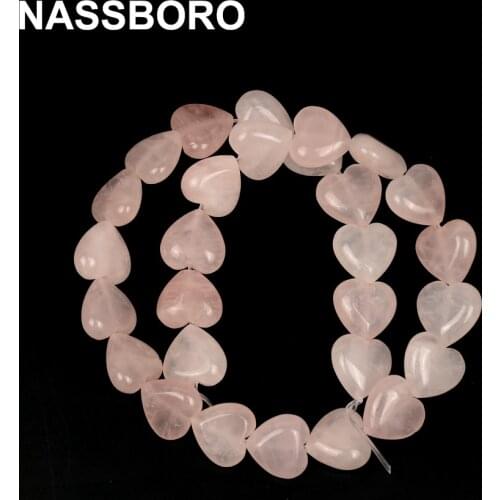 13x18mm Peach Heart Natural Pink Crystal Quartz Stone Beads Charm Loose Spacer Beads For Bracelet Necklace Jewelry Making DIY