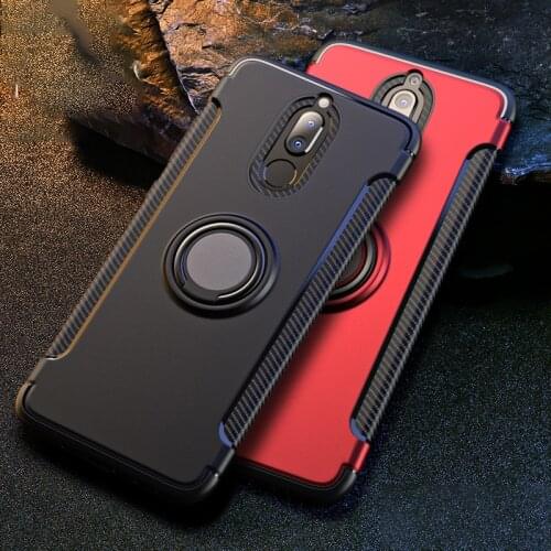 Toraise For Huawei Nova 2i Case Shockproof Metal Ring Holder Combo Silicone Phone Cover Case for Huawei P30 P40 P20 mate 10 lite