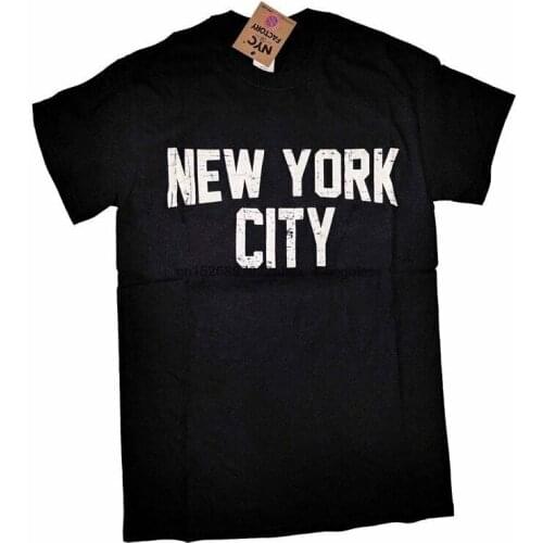 Nyc Factory Black New York City Unisex T-Shirt Distressed Screenprint Nyc Fact