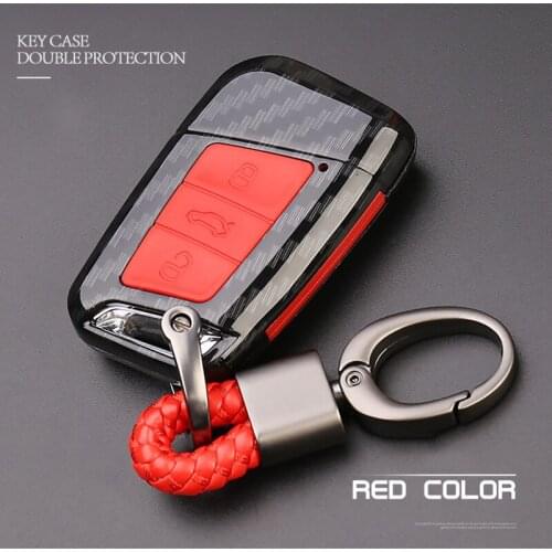 Carbon Car Key Case Cover for VW Volkswagen Golf 4 5 6 Bora Jetta POLO Passat B5 B6 Skoda Superb Octavia Fabia SEAT Ibiza Leon
