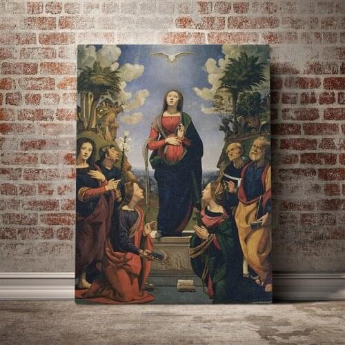 The incarnation of Jesus and the saints Canvas poster Painting wall Art decor Living room Bedroom Study Home Decoration Prints