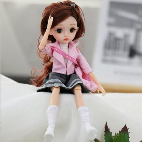 New 11 Joint Moveable 28cm 1/6 Doll with Fashion Clothes Style Dress Up Baby Dolls Body Toys for Girls