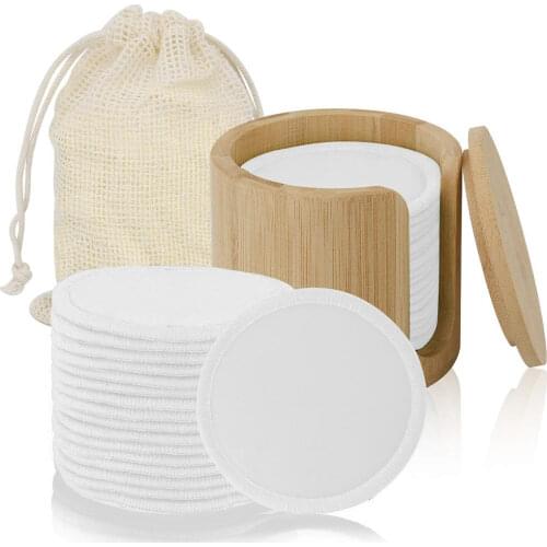 20pcs Reusable Makeup Remover Pads Washable Cotton Remover Bamboo Charcoal Moisturizing Cream Facial Skin Care Cleansing Tools