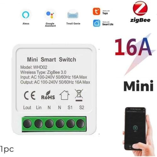ZigBee Smart Switch Module Mini WiFi APP Remote Control Switch Module for Home Office Apartment ,Work with Alexa Google Home