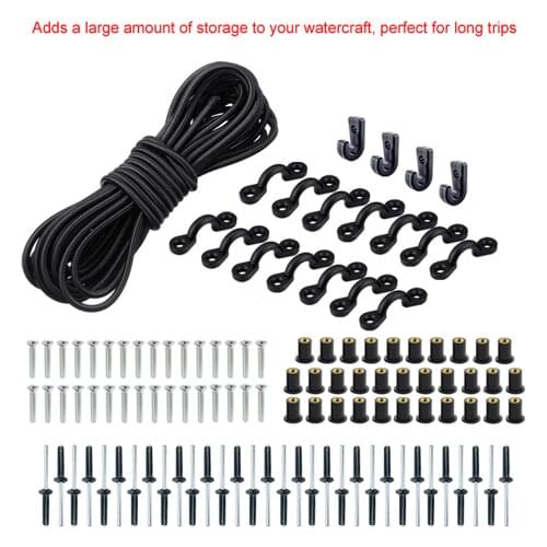 Marine Products Expanded Deck Rigging Kit Accessory Elastic Rope Bungee Nylon C and J Buckle for Kayaks Canoes Boat Accessories