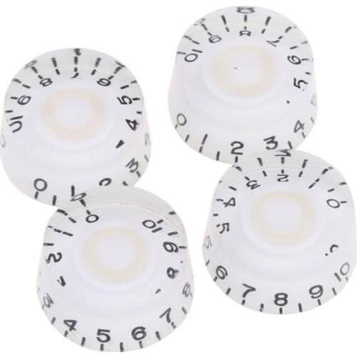 Musiclily Pro Imperial Inch Size Control Speed Knobs for USA Made Les Paul Style Electric Guitar, White (Set of 4)