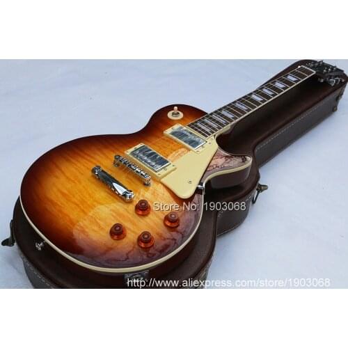 Upgrade Custom shop 1959 R9 Tiger Flame LP electric guitar Standard LP 59 electric guitar without hard case,Free shipping