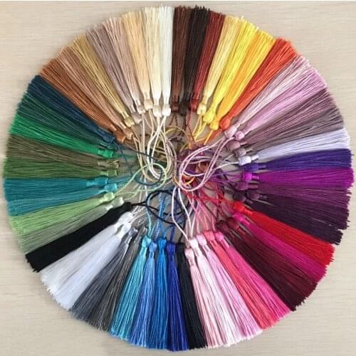 Wholesale 100pcs/lot 8cm vertical tassel silk fringe sewing bang tassel trim decorative key tassels for curtain home decoration