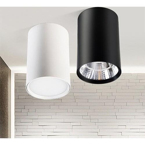 COB Surface Mounted LED Downlight Dimmable 5W 7W 9W 12W 15W 18W 24W 30W 36W Natural White Black Ceiling Spot Fixtures Lighting