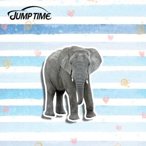 Jump Time 13cm x 10.1cm African Elephant Vinyl Stickers Animal Sticker Laptop Decal Car Styling Decor Car Accessories