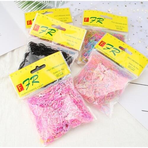 1000 PCS Cute Girl Colorful 1CM Elastic Hair Bands Children Ponytail Rubber Band Head Rope Princess Hair Accessories Wholesale