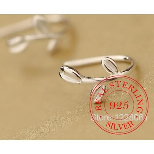 925 Sterling Silver Stud Earring Leaf Earrings For Women Wedding Gift Sterling-silver-jewelry Pendientes Mujer