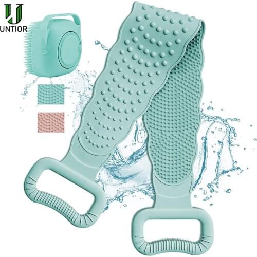 UNTIOR Silicone Brushes Bath Towels Body Brush Bath Belt Exfoliating Back Brush Belt Wash Skin Household Clean Shower Brushes
