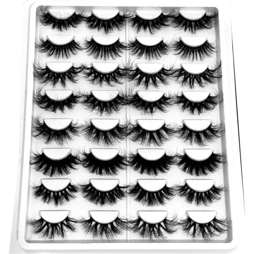 Mixed Dramatic Natrual False Mink Eyelashes Extension,3D Mink Lashes Pack Messy Fluffy Long Thick Faux Cils Packaging in Bulk