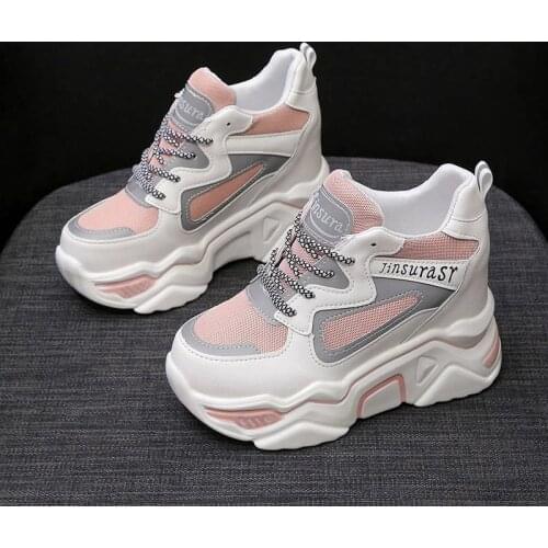 Women Shoes New Chunky Sneakers For Women Lace-Up Vulcanize Shoes Casual Fashion Dad Shoes Platform Sneakers Basket