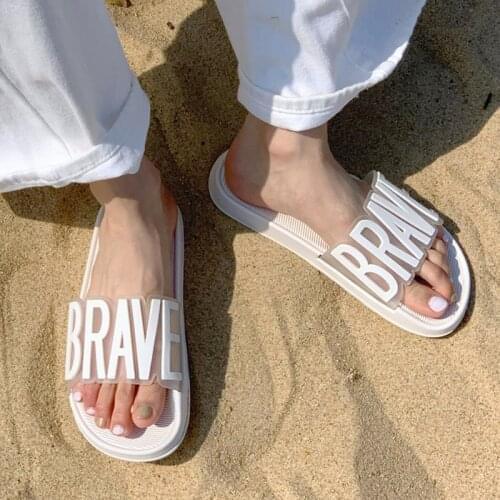 Non-slip Women Men Summer Slippers Beach Slide Sandals Flip Flops Cute Words Soft Sole Comfort Ladies Couples Bathroom Shoes