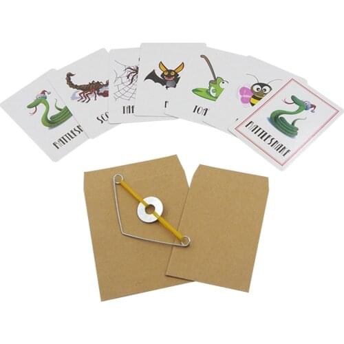 1 Set Animal Prediction Danger Card Magic Tricks Select Card in Sealed Envelop Magica Close Up Street Props Toys for Children