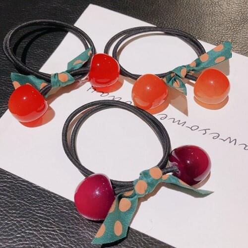 1PCS/Japanese and Korean version of female bow tie bow tie cherry headband female head rope princess hair accessories sweet