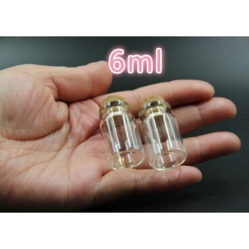 1000PCS 22*35mm 6ml Glass Bottles Wishing Bottle Empty Sample Storage Jars with Cork Stoppers - Transparent Glass Bottle Jars