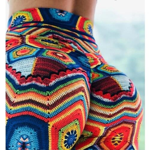 2020 Colorful Printing Leggings Put Hip Elastic High Waist Legging Breathable Merry Flower Pants