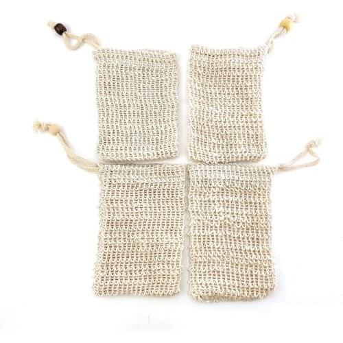 5 PC Natural Eco-Friendly Exfoliating Soap Bags Sisal Soap Bags Natural mesh Soap Saver Holder Bath Soap Holder bathroom