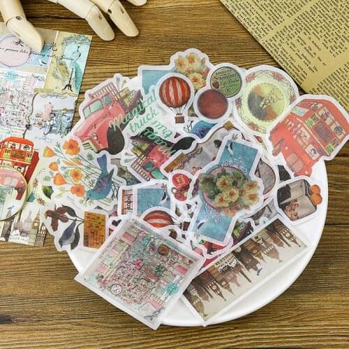 60PCS/pack Personality Pattern Paper Stickers For DIY Handmade Crafts Notebook Journal Decoration