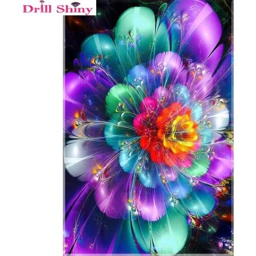 2017 Drill Shiny Diamond Embroidery Colorful Flower Full 5D DIY Diamond Painting Floral Paint Rhinestone Cross Stitch Decoration