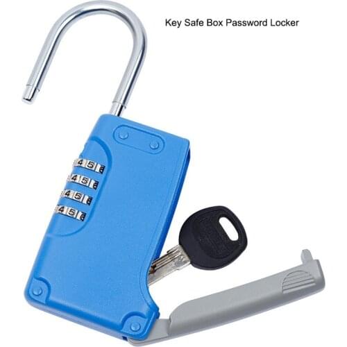 Free Installation Key Safe Padlock Hidden Key Storage Box, Security Password Locker Stainless Steel Key Box For Home Company