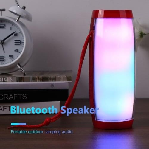 Wireless Bluetooth Speaker Bass Column Waterproof Speaker LED Flashing Light Bluetooth Loundspeaker Subwoofer FM Radio BoomBox
