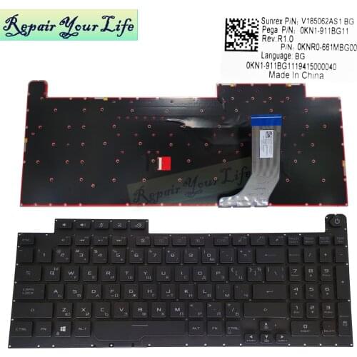 BG RGB backlit keyboard for ASUS ROG strix SCAR G17 G731GT G731GW G731 gaming notebook Keyboards Bulgarian New 0KNR0 661LBG00