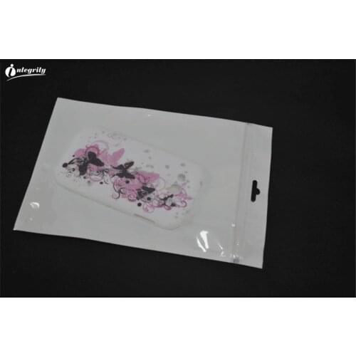 INTEGRITY 100pcs/lot 22*30cm Clear+white Retail Zip lock plastic bag self seal zipper Package For Mobile Phone case Storage Bags
