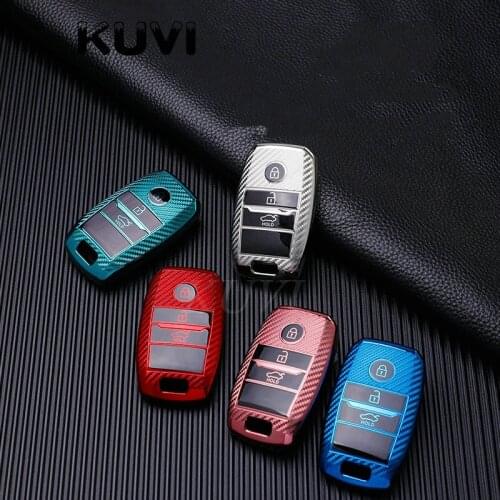 Carbon TPU Car Key Case Cover Shell for KIA Rio Rio5 Sportage Ceed Cerato K3 KX3 K4 K5 Cerato Sorento Optima Cerato Picanto