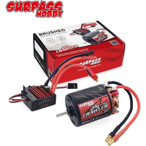 5-Slot 540 11T 13T 16T 20T Brushed Motor w / 60A ESC for RC Redcat Volcano EPX Blackout XTE Traxxas TRX-4 1/10 RC Crawler Car
