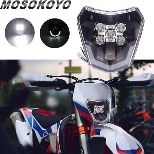 Dual Sport LED Headlight Headlamp for EXC XCF XCW 250 300 350 450 690 SMC R XC-W EXC-F 500exc Six Days EU/US Dirt Bike Hand Lamp