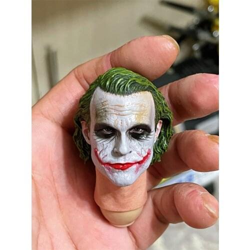 In Stock For Sale 1/6th MJ12 Joker Heath Ledger High Quality Male Head Sculpture For Usual 12inch Doll Action Figure