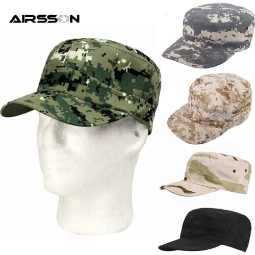 Tactical Cap Military Army Camo Hunting Caps Men Adult Camouflage Hat Outdoor Sports Cycling Hiking Fishing Adjustable Sunhat